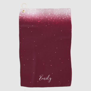 Glam Burgundy Personalised Golf Towel