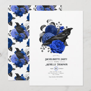 Glam Burgundy Raven Gothic Bachelorette Party Invitation