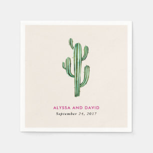 Glam Cactus Wedding Napkin