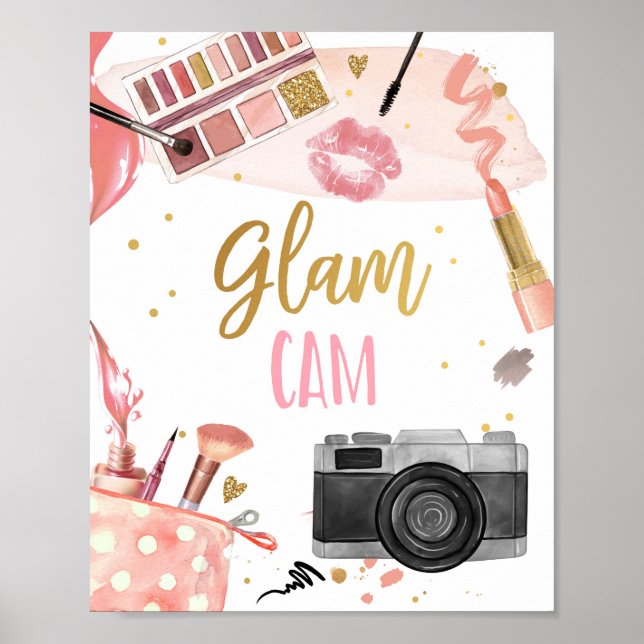 Glam Cam Spa Party Makeup Glamour Girl Birthday Poster (Front)