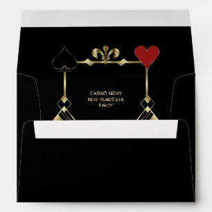 Glam Casino Night New Years Eve Return Address  Envelope