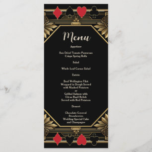 Glam Casino Royale Las Vegas Poker Wedding  Menu