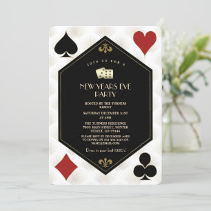 Glam Casino Vegas Gold Gatsby New Year's Eve Invitation