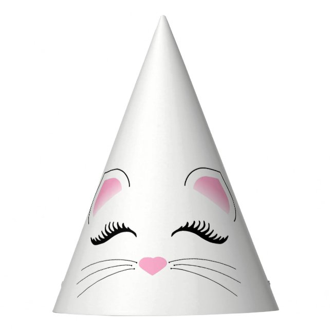 Glam Cat Birthday Party Hat (Front)