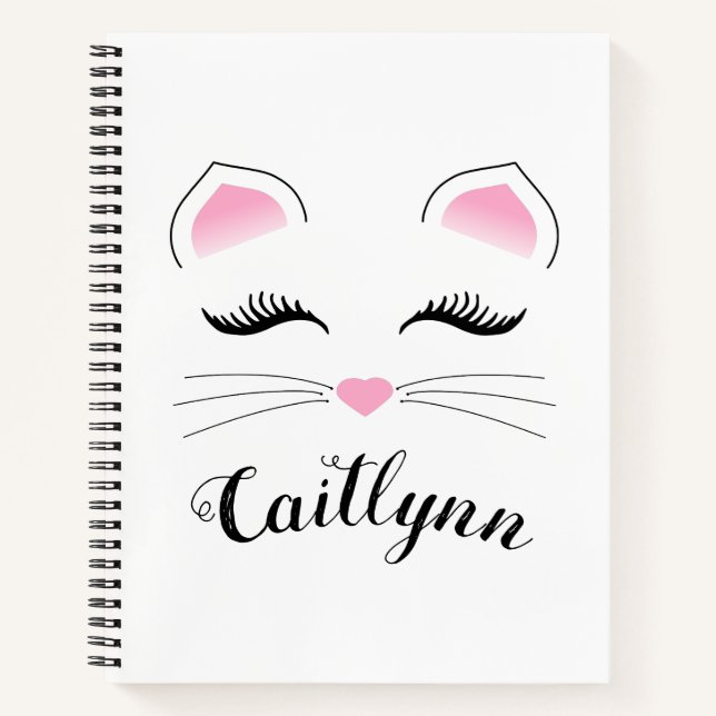 Glam Cat Face Notebook (Front)