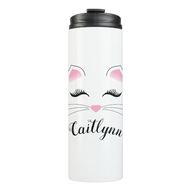 Glam Cat Face Thermal Tumbler (Front)