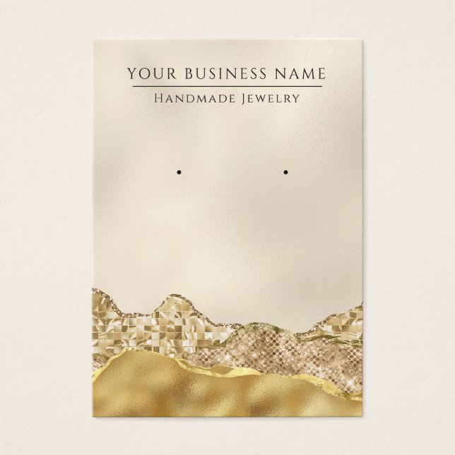 Glam Champagne Gold Earring Display Cards (Front)