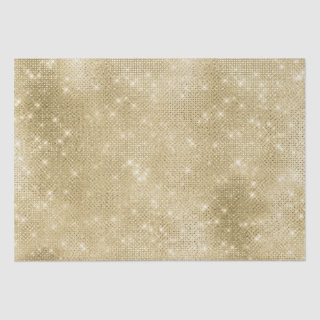 Glam Champagne Gold Glitzy Sparkle Tissue Paper (Front)