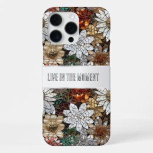 Glam Champagne Gold Red White Flowers iPhone 16 Pro Max Case