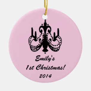 Glam Chandelier Chic Personalised Name Ornament
