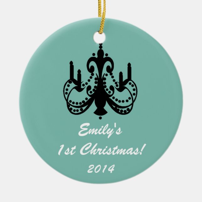 Glam Chandelier Chic Personalised Name Ornament (Front)