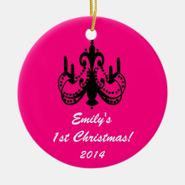 Glam Chandelier Chic Personalised Name Ornament (Front)