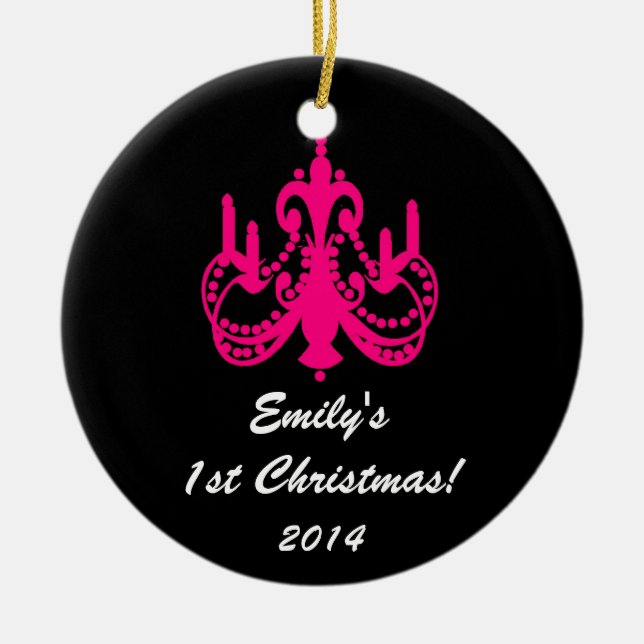 Glam Chandelier Chic Personalised Name Ornament (Front)