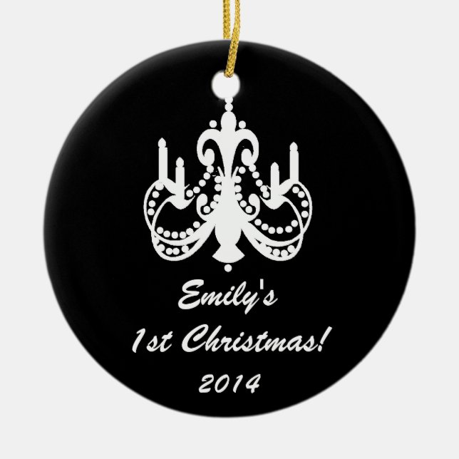 Glam Chandelier Chic Personalised Name Ornament (Front)
