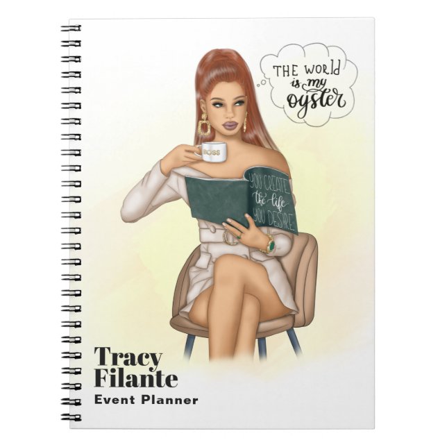 Glam Chic Coffee Boss Notebook (Front)