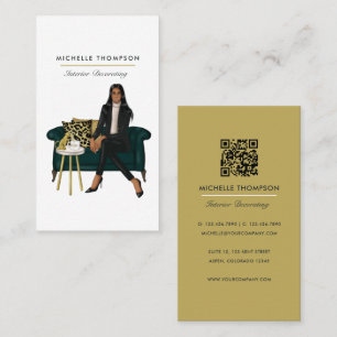 Glam Chic Coffee Boss QR Code Business Card