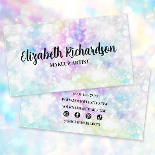 Glam Chic Colourful Sparkly Crystal Diamond Rainbo Business Card