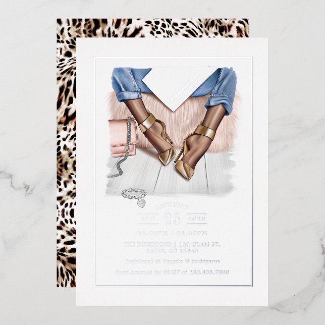 Glam Chic Fashion Show Foil Invitation (Front/Back)