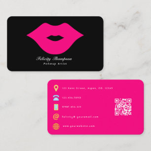 Glam Chic Makeup Artist QR Code Business Card