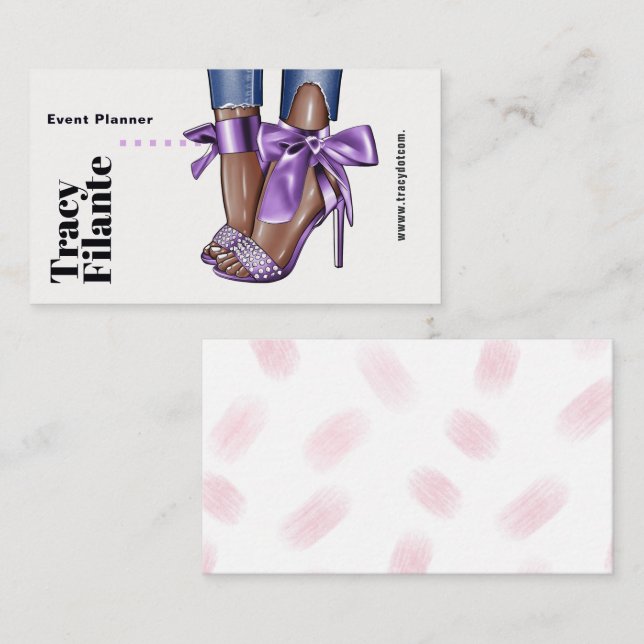 Glam Chic Purple Fashion Business Card (Front/Back)