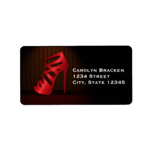 Glam Chic Red High Heels Spotlight Return Address Label