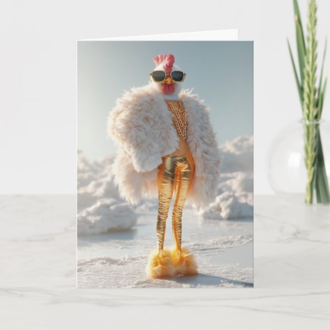 Glam Chicken on Ice Invitation (Front)