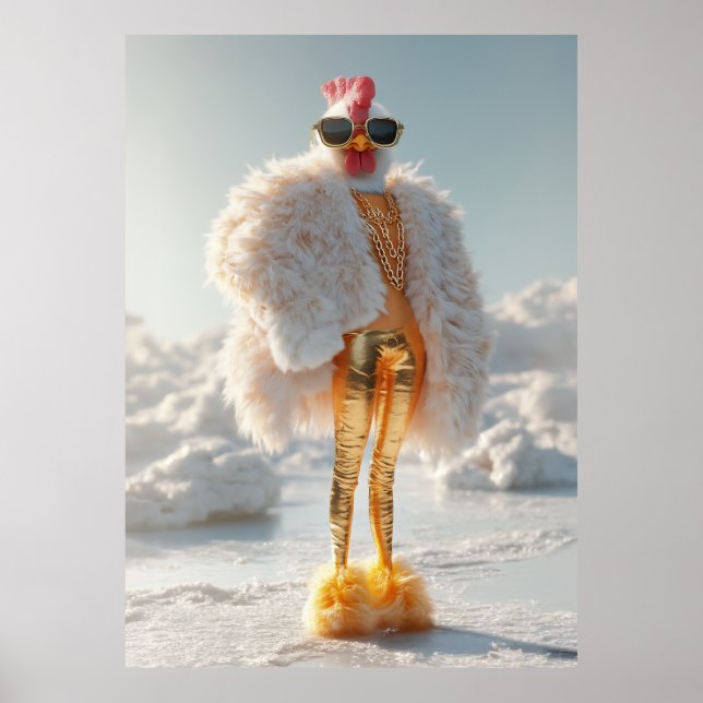 Glam Chicken on Ice Poster (Front)