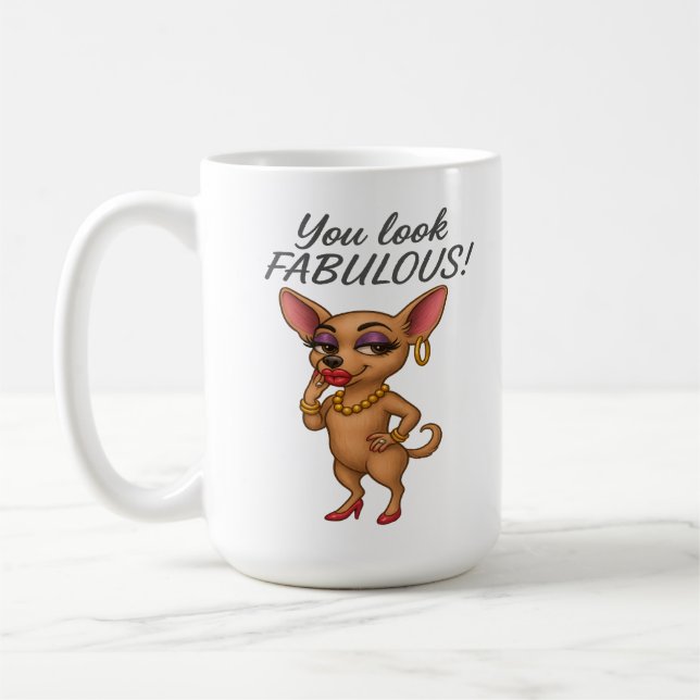Glam Chihuahua Coffee Mug (Left)