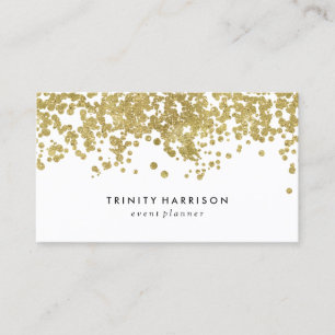 Glam Confetti   Chic Faux Gold Foil Business Card