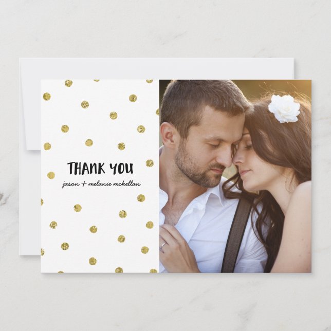 Glam Confetti | Faux Foil Wedding Thank You (Front)