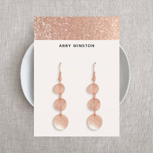 Glam Copper Glitter Earring Display Business Card
