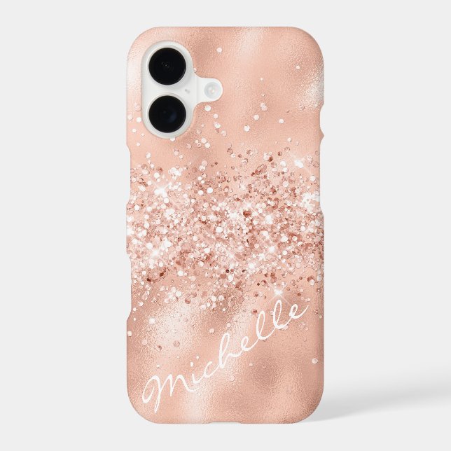 Glam Coral Pink Foil Confetti (Back)