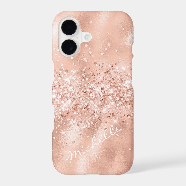 Glam Coral Pink Foil Confetti (Back)