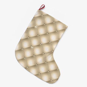 Glam Cream Champagne Diamond Glitz  Large Christmas Stocking