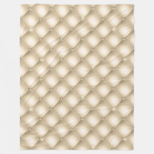 Glam Cream Champagne Diamond Glitz Wedding Fleece Blanket