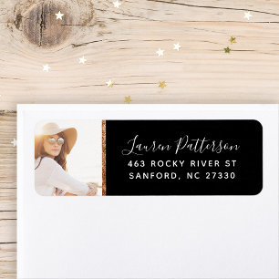 Glam Custom Photo Graduation Return Address Label