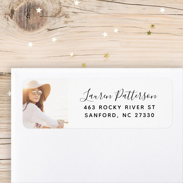 Glam Custom Photo Graduation Return Address Label (Creator Uploaded)