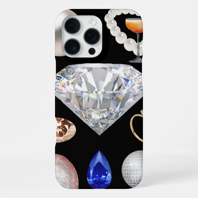 💍 Glam Diamond & Gems Aesthetic ✨ iPhone Case (Back)