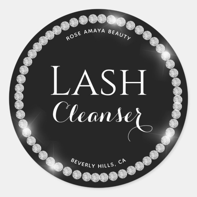 Glam Diamond Luxurious Customisable Lash Cleanser Classic Round Sticker (Front)