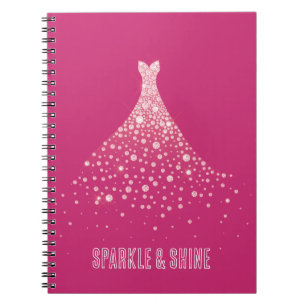 Glam Diamonds Dress Pink Notebook