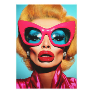 Glam Diva in Retro Shades Photo Print