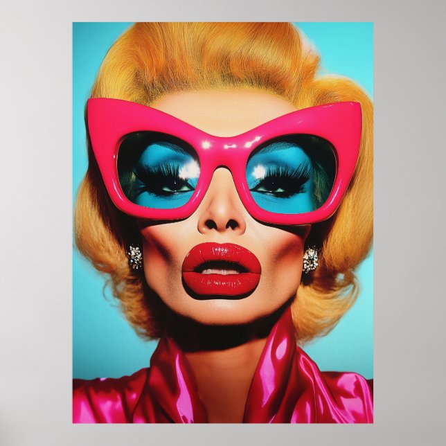 Glam Diva in Retro Shades Poster (Front)