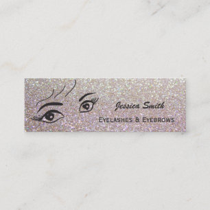 Glam elegant glittery alluring heart eyes mini business card