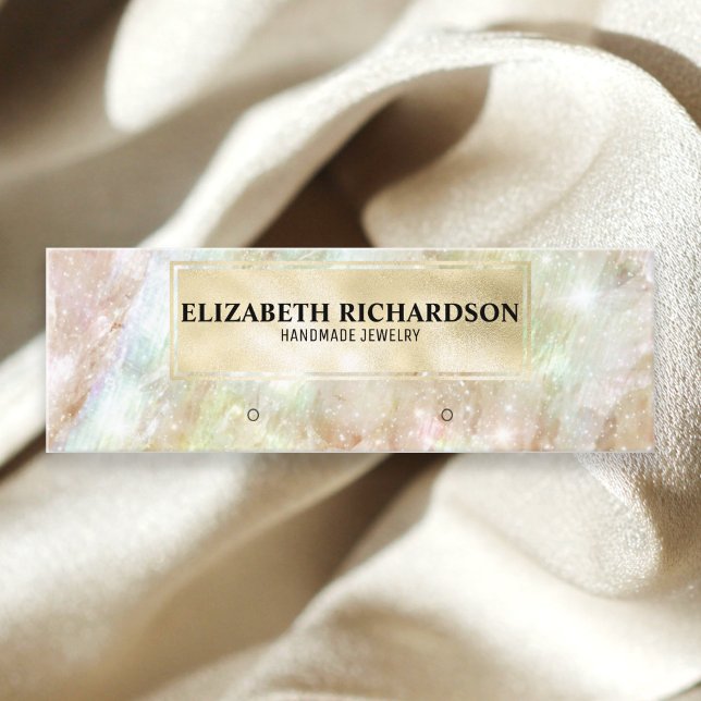 Glam Elegant Luxury Iridescent Jewellery Display Mini Business Card (Creator Uploaded)