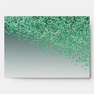 Glam Emerald Green Sparkle Glitter 5x7 Envelope