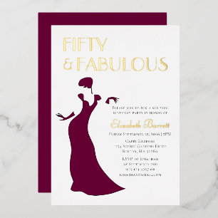 Glam Evening Gown Fifty and Fabulous Birthday Gold