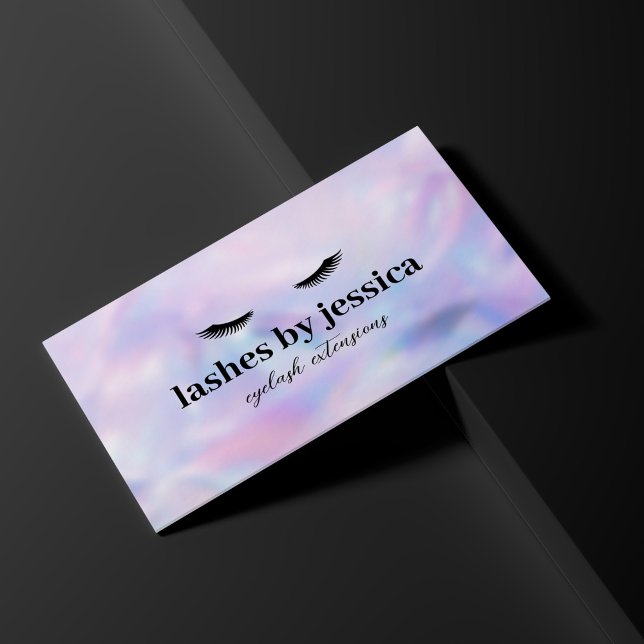 Glam Eyelashes Holographic Business Card (Creator Uploaded)