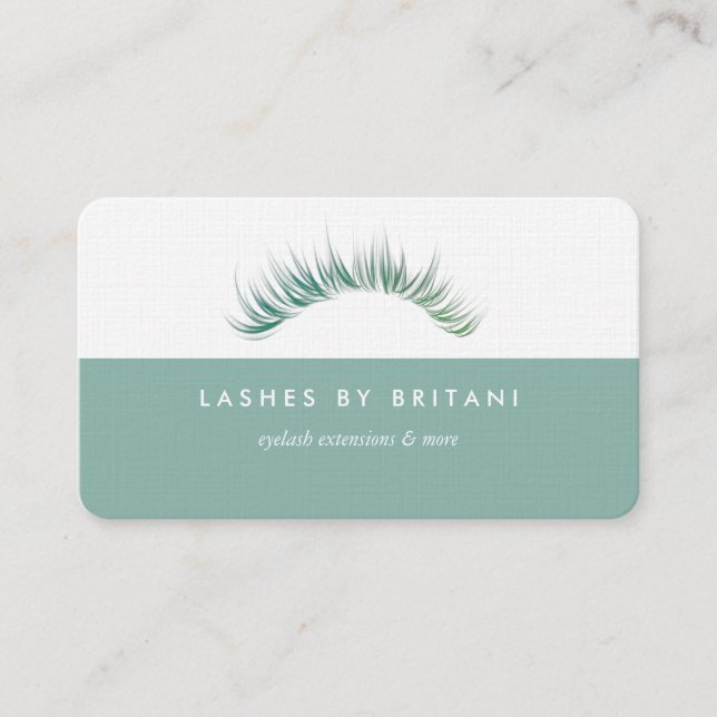 Glam Eyelashes white text Business Card (Front)