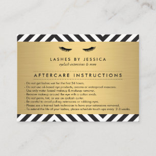 Glam Eyelashes with Bold Pattern Aftercare Card
