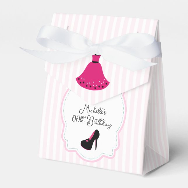 Glam Fashion Diva Birthday Party Guest Favour Favour Box (Front Side)